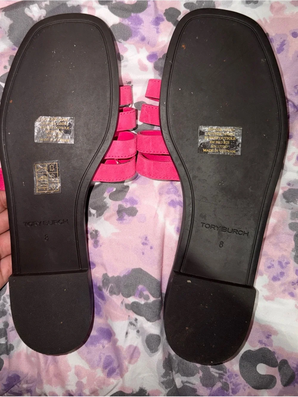 Tory Burch Bright Pink Triple-Strap Slide Sandals